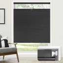 LazBlinds No Tools No Drill Cordless Cellular Shades, Top Down Bottom Up (TDBU) Honeycomb Shades for Home, Blackout Light Blocking Thermal Insulation Blinds for Windows, 34" W x 64" H, Black