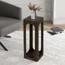 COVLON Drink Table, Soild Wood Small Space Side Table, Decorative End Table for Living Room,Badroom or Entryway Decoration, Natural Wood, Brown
