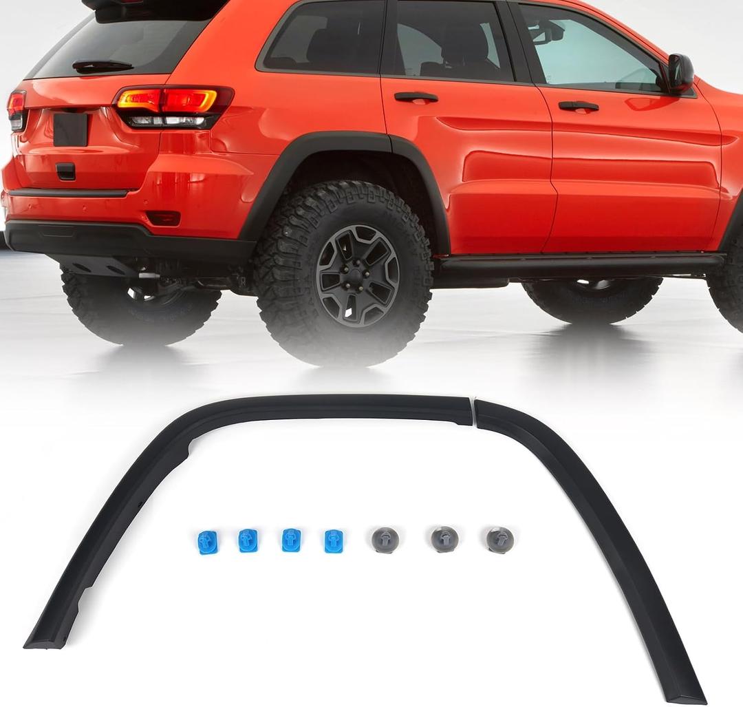 JOLONG Rear Right Fender Flare for Jeep Grand Cherokee 2011-2017 RH Wheel Arch Trim molding Textured Black Passenger Side 1 pcs