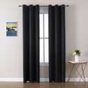 ChrisDowa Blackout Curtains 78 inches Long for Bedroom - 2 Panels Set Grommet Thermal Insulated Room Darkening Curtains for Living Room (Black, 42 x 78 Inch)