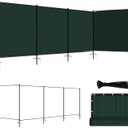 ECOOPTS 5'Hx24'L Privacy Fence Set with Poles and Rails Ground Spikes Fence Kit for Patio Garden Pool Yard (Green)