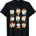Cute Teeth Dental Squad Dental Assistant Thanksgiving T-Shirt, S