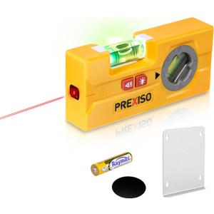 PREXISO 2-in-1 Line Laser Level - Mini Torpedo Level with Light, 3-3/4 inch Rotatable Magnetic Pocket Level & 30Ft Laser Line Leveler Tool for Hanging Picture, Wall Marking Painting, Home Renovation