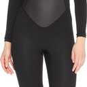 O'Neill Women's Reactor-2 3:2mm Back Zip Full Wetsuit, Lightweight Warmth and Flexibility for All Water Activities, Black/Black, 8