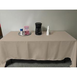 Intedge TCM4545-BEIGE Square Tablecloth, 45" x 45", Hemmed Edge, Poly Cotton Fabric, Reusable and Washable Heavy Duty Cloth Table Cover for Restaurant, Made in USA, 1 Each