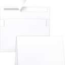 Silunkia 100 Packs Blank White Note Cards and Envelopes 4 x 6 Heavyweight Folded Cardstock and A4 Envelopes Printable Self Seal for Christmas DIY Greeting Cards, Wedding Invitations, Thanksgiving Card