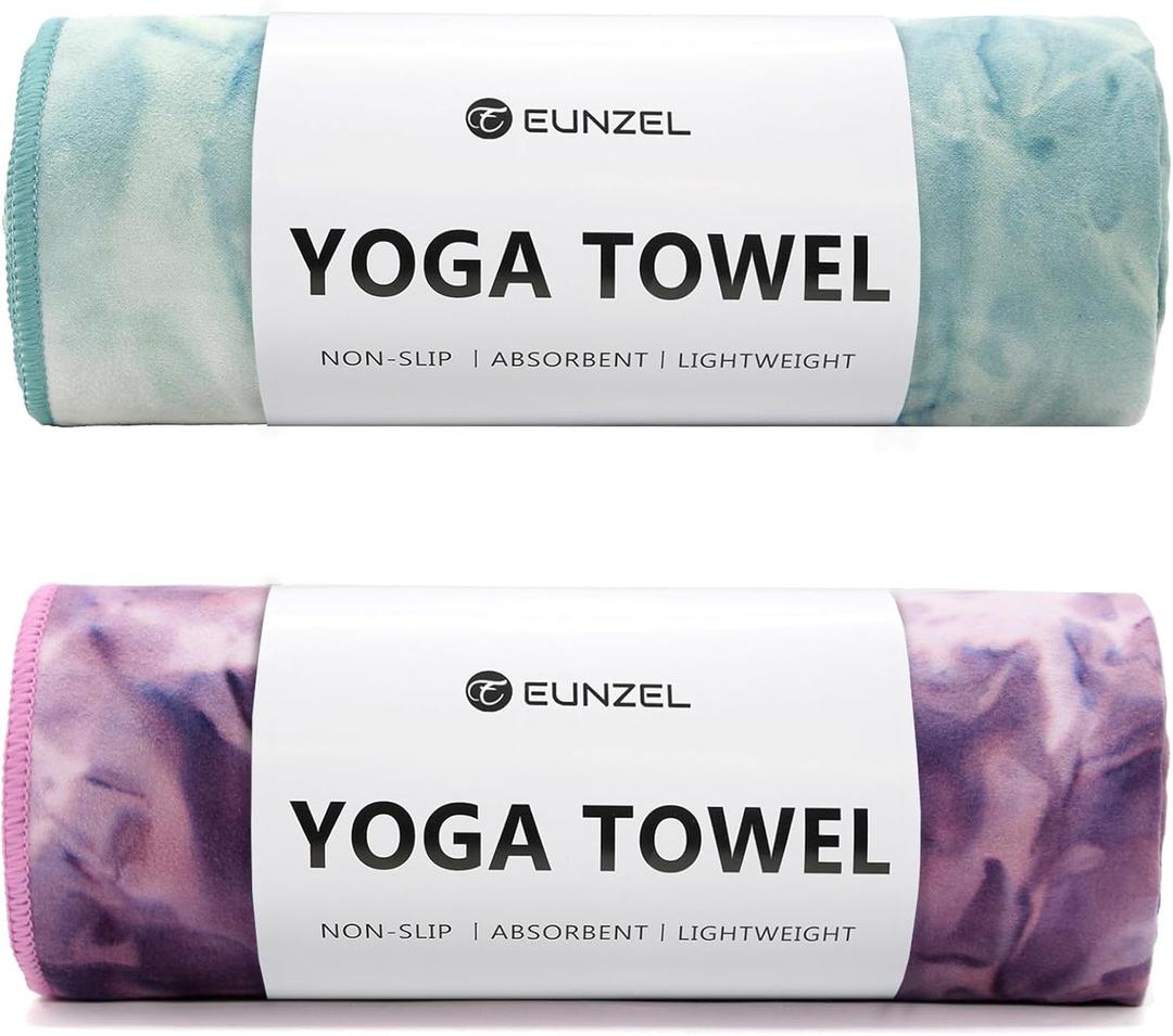 Eunzel Hot Yoga Towel Non-Slip Yoga Mat Towel Ultra-Absorbent Microfiber Towel for Hot Yoga, PilatesBikram and Workout 26.5"x 72"