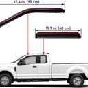 Lightronic Extra Durable Clip-on in-Channel Auto Vent Window Visor, Fits 2015-2025 Ford F-150, 2017-2025 F-150 Raptor, SuperCab, UV Protection Rain Guard, Original Wind Deflector, Dark Smoke, 4-Pcs