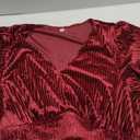 Simplee Women's V Neck Velvet Maxi Dress Short Sleeve Empire Waist Long Formal Dress for Wedding Guest, 1XL