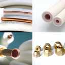 TAUROX 13FT Mini Split Line Set 1/4" & 1/2" O.D Copper Pipes Tubing and 3/8" White Thickened PE Insulation Coil, for Mini Split Air Conditioning or Heating Pump Equipment and HVAC with Flared Nuts.
