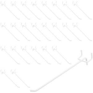 uxcell 50 Pcs Heavy Duty Pegboard Hooks, 6-inch Shelving Hooks for 1/4" Pegboard, Pegboard Display Hook Holder Organizer for Garage, Office, and Kitchen, White 