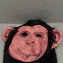 Monkey Mask Latex Full Head Animal Black Chimp Mask for Halloween Costume Party, Large
