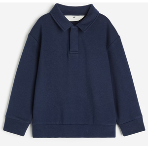BAIGRAM Women Quarter Button Up Collar Polo Sweatshirt Oversized Fleece Fall Casual Pullover Tops 2024 Cute Outfits Navy S