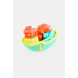 Boat Kids Bath Toy Set – 17 Pcs Toddler Pool Toys with Stacking Cups, Toy Ferry Boat, Train, 2 Cars & A Helicopter Addition for Fun Water Play, Toddler Bath Toys for 1 Year Old & Up