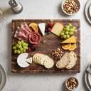 Acacia Wood End Grain Cutting Board, Large 20 x 15 x 1.5in, Knife-Friendly Butcher Block with Juice Groove, Inner Handles, Reversible Heavy-Duty Serving & Chopping Board, Gift Box Included