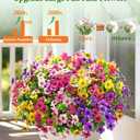 Elyum Artificial Flowers for Outdoors, 18 Bundles Mixed Colors Fake Outdoor Flowers for Decoration, UV Resistant Realistic Artificial Flowers Plants for Outside Planters Garden Porch Patio Decor