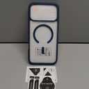 FNTCASE for iPhone 17 Pro-Max Case: Clear Magnetic Phone Cases with Screen Protector Compatible with Magsafe Slim Anti Yellowing Rugged Shockproof Protective Transparent Cell Phone Cover (B-Blue)