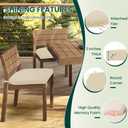 HARBOREST Outdoor Chair Cushions Set of 6, Water Resistant Patio Chair Cushions with Ties, Outdoor Seat Cushions for Patio Furniture, 17"x16"x2", Beige