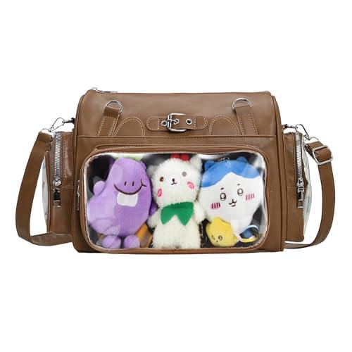 ZAROXOXS Kawaii Y2k Style Ita Bag - Multi-Purpose Backpack Crossbody Bag Shoulder Bag, 5.9'' Doll & Enamel Pin Display