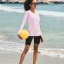 Cavva Women's Workout Long Sleeve Shirts Athletic Tops | Lightweight, Breathable, Quick Dry, Moisture-wicking, Sun Protectioin, UPF 50+, Rash Guard, Stretchy, for Running, Gym, Yoga (Pink, XXL)