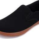 WHITIN Men's Wide Toe Box Slip on Barefoot Shoes | Minimalist Sneakers | Zero Drop Sole (W863 | Black Gum) 44