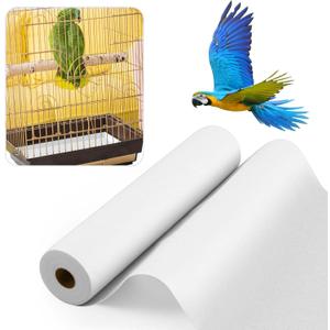 Drydiet 100 ft x 18 Inch Bird Cage Liner Disposable Parakeet Cage Liners Precut Absorbent Bird Paper Accessories for Pet Animal Parrot (White)