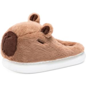 Capybara Slippers for Women Men,Cute Fluffy Animal Slippers,Warm Winter Wear Home Cozy Furry Soft Indoor Kawaii Shoes