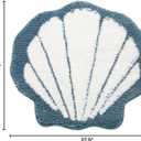 Cute Blue Shell Bath mat Super Soft and Absorbent Microfiber Plush Non-Slip Bathroom Rugs,Bath Rugs for Bathroom Door Mat 19.3x22 Inches