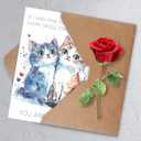 6 x Cat Valentines Day CardsCute Valentines Day Gifts for Her Him, Cat Valentines Day Card Gifts for Wife Husband Boyfriend Girlfriend (Greeting Card-118)