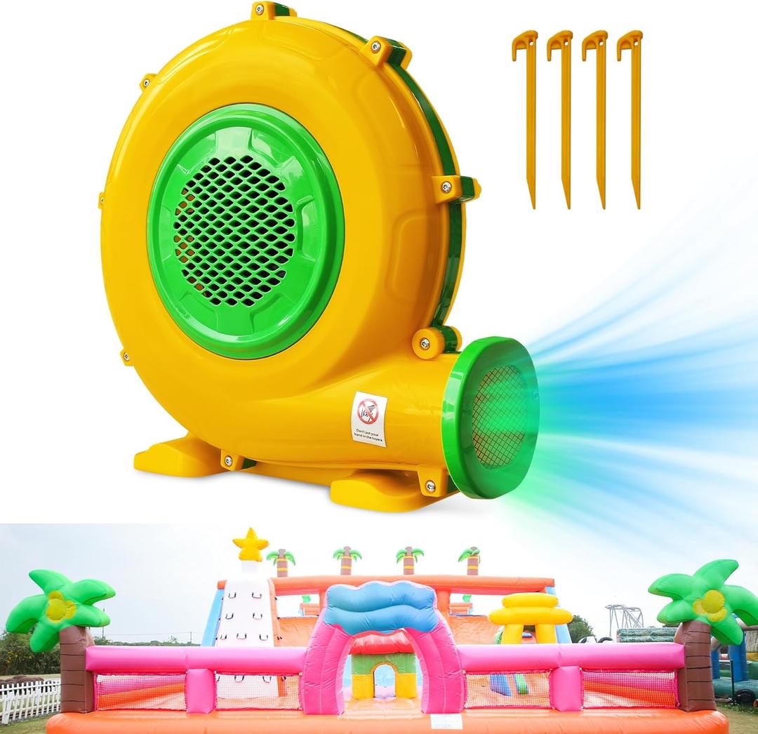 Blower for Bounce House - 1100W Bounce House Blower, Portable and Powerful Air Blowers for Inflatable Water Slide, Commercial Bouncy Castle, Inflatables Arch, Indoor & Outdoor