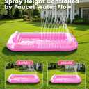 Inflatable Tanning Pool Lounger Float with Sprinkler, 77" x 48" XL Tanning Pool for Adults with Pillow & Cup Holder, 6 in 1 Suntan Tub Sunbathing Bed Pool Floats Adult for Backyard, Beach & Lake