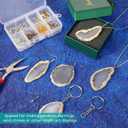 Hicarer 16 Pcs Agate Slices Polished Agate Slices with Holes Irregular Pendants Stone Bulk Drilled Geode Slivers for Christmas Women DIY Craft Gifts Jewelry Making(Grey)