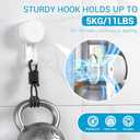 LUXEAR Suction Hooks Powerful Vacuum Suction Shower Hook- Heavy Duty Hangers Waterproof Wall Hooks for Bathroom Kitchen Towel, Robe, Loofah Removable and Reusable Hooks for Bags Coat (2 Pack)