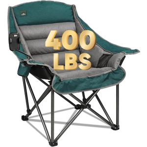 Northroad Oversized XL Padded Camping Chair w/Cell Phone Holder, Large Camp Lounge Chair, Foldable Lawn Chair w/Cup Holder,Carry Bag for Outdoor Hiking, Beach, Picnics, Heavy-Duty 400-lbs Capacity