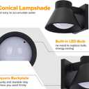 UME 2 Pack LED Outdoor Wall Light Fixtures, Dusk to Dawn Outdoor Wall Lantern, Exterior Waterproof Wall Sconce Light Fixtures, Black Front Porch Lights Wall Mount Lighting
