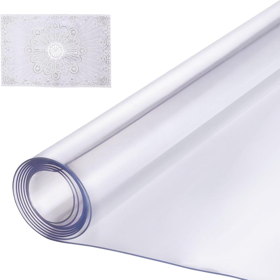 VEVOR Plastic Table Cover, 30 x 60 Inch 1.5 mm Thick Clear Desk Protector, Rectangle PVC Desk Mat, Waterproof & Easy Cleaning Desk Pad Tablecloth, for Office Dresser Dining Room Table Night Stand