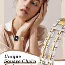 Wearlizer Compatible with Apple Watch Bands 41/40/38/44/45/46/49/42mm Women, Dressy Fancy Metal Chain Pretty Strap Designer Gold Silver Link Bracelet for iWatch Ultra SE Series 10 9 8 7 6 5 4 3 2 1