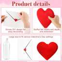 Novabright 18 Pcs 7.87 inch Valentine's Day Large White Envelope and 6 Pcs Red Felt Heart Ornaments Red Hanging Heart Shaped Baubles for Valentines Day Tree Decor, Wedding, Party Decor, DIY Crafts