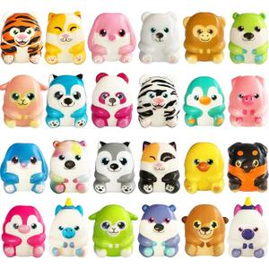 24 Pcs Party Favors Filled with Squishy Toys,Jumbo Slow Rising Squeeze Squishies Toys,Kawaii Stress Relief Animal Toys for Boys and Girls,Birthday Party Gifts,Pinata Stuffers,Classroom Prizes for Kids