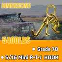 RTJ Cluster Hooks 5400LBS, Towing Tie Down Cluster Hook 5/16", G70 Tow Bridle Hook Truck Accessories Equipment, J Hooks Towing Heavy Duty for Car Trucks Hauler Wrecker