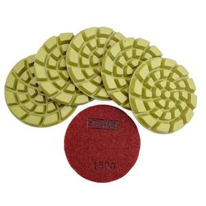 DT-DIATOOL Diamond Floor Polishing Pads Resin Bond Terrazzo Floor Diameter 4 Inch Grit 1500 Pack of 6