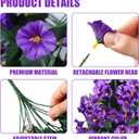 Sggvecsy Artificial Fake Hanging Flowers Plants for Outdoor Outside Spring Summer Decoration 2PCS Faux Silk UV Resistant Realistic Morning Glory Trailing Vines for Home Porch Patio Balcony(Purple)