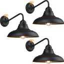 12" Dusk to Dawn Outdoor Wall Sconces Farmhouse Barn Light Outdoor Wall Lights Exterior Wall Lighting Fixture for Porch Entryways, 3 Pack