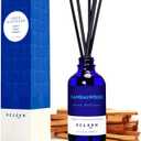 Sandalwood Scented Reed Diffuser Set - Home Fragrance Aromatherapy Gift for Christmas Room Decor (3.7 Ounce)
