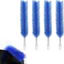 4 Pcs Bendable Microfiber Fan Cleaner Brush, BlueReusable Gentle Blade Dusting Tool for Ceiling, AC, Table&Stand Fans, Household Air Vents&Curtains
