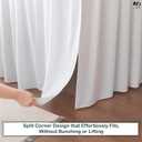 Premium Microfiber King Ruffled Bed Skirt, 24 Drop with Split Corners, Soft Wrinkle Free Bedskirt with Platform, Solid White Dust Ruffle for 78" x 80" Mattress