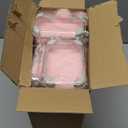 30 Pcs Mini Suitcase Empty Storage Box and Plush Ball Keychain Candy Luggage Containers Packaging Case for Bridal Shower Baby Shower Party Favors Travel Gifts (Pink)