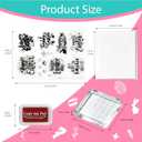 2 x CraftyManor Happy Easter Clear Stamps for Scrapbooking, Vintage Rabbit Stamp Set for Journaling, Card Making Supplies for Crafting, DIY, Photo Album Decor & Junk Journal 5.8x8.3in (Rabbit + Text Set)