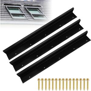3 pcs Rain Diverter for Roof, 39 Inch Powder Coated Roof Rain Diverter with Nails, Rainwater Splash Guard for Shingle Roofs, Doorways, Windows, Chimneys and Roof Vents, Weatherproof Protection
