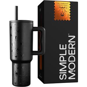 Simple Modern Halloween 40 oz Tumbler with Handle and Straw Lid | Leak-Proof Insulated Stainless Steel Water Bottle Travel Mug | Gifts for Women Men Him Her | Trek Signature | Black Cats